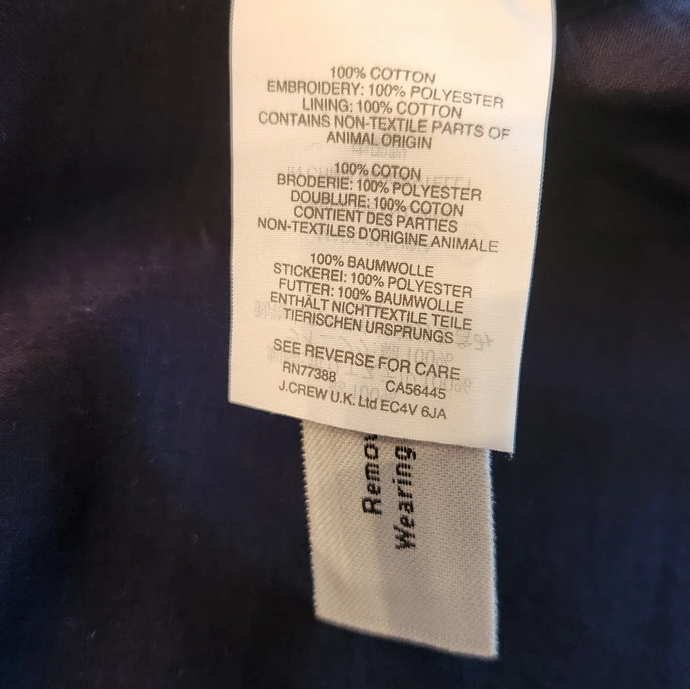 NEW J Crew Navy and White Bell Sleeve Shift Dress Size 2
